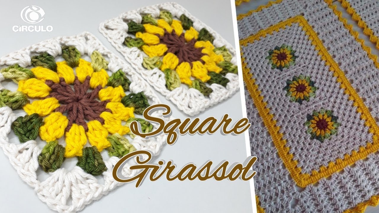 SQUARE GIRASSOL 🌻                    #edilenefitipaldi  #squarefácil  #ativeosininho 🔔#inscreva_se