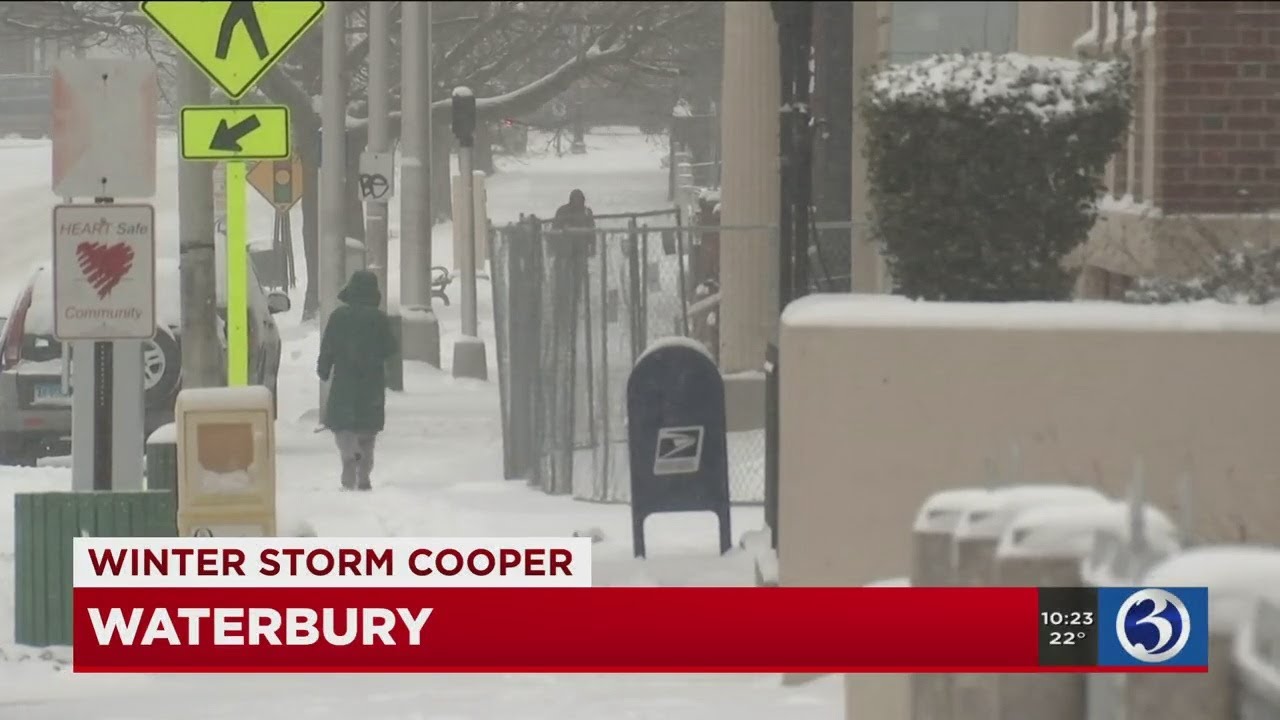 VIDEO: Snowy conditions reported in Waterbury