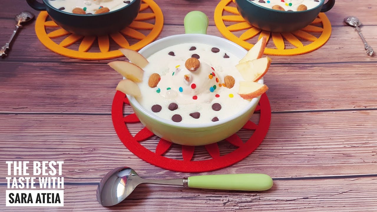 طريقة عمل رز باللبن بالآيس كريم والمكسرات بكل أسرار أشهر محلات الحلويات 👌
