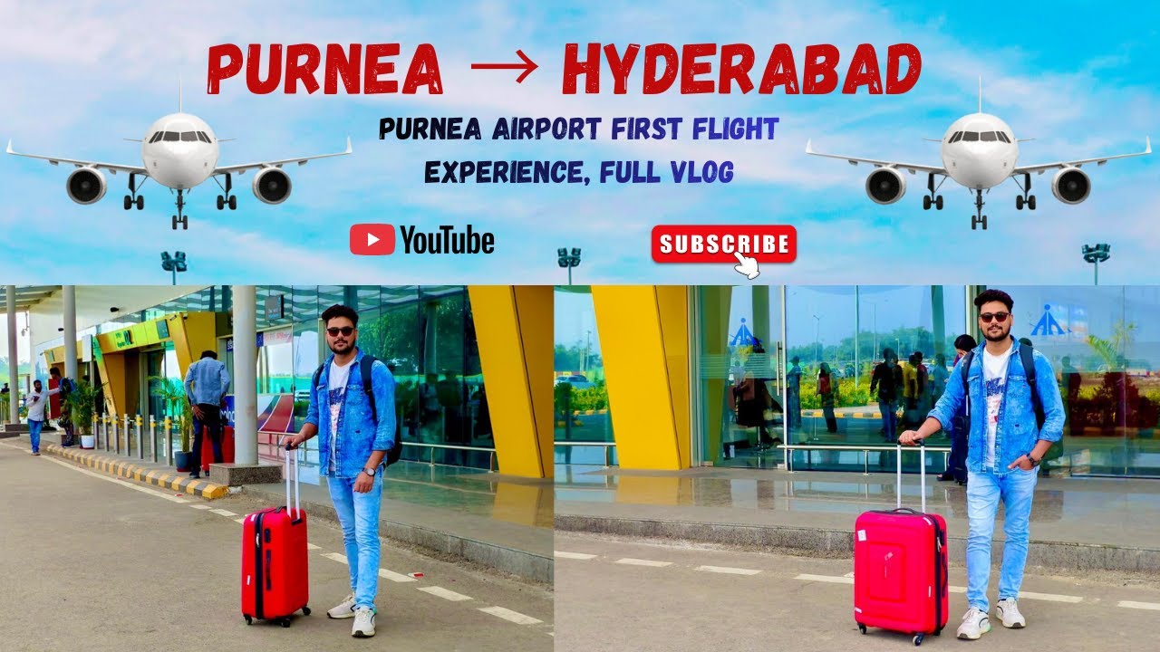 Purnea Airport First Flight Experience | Purnea To Hyderabad Flight | Purnea Travel Vlog