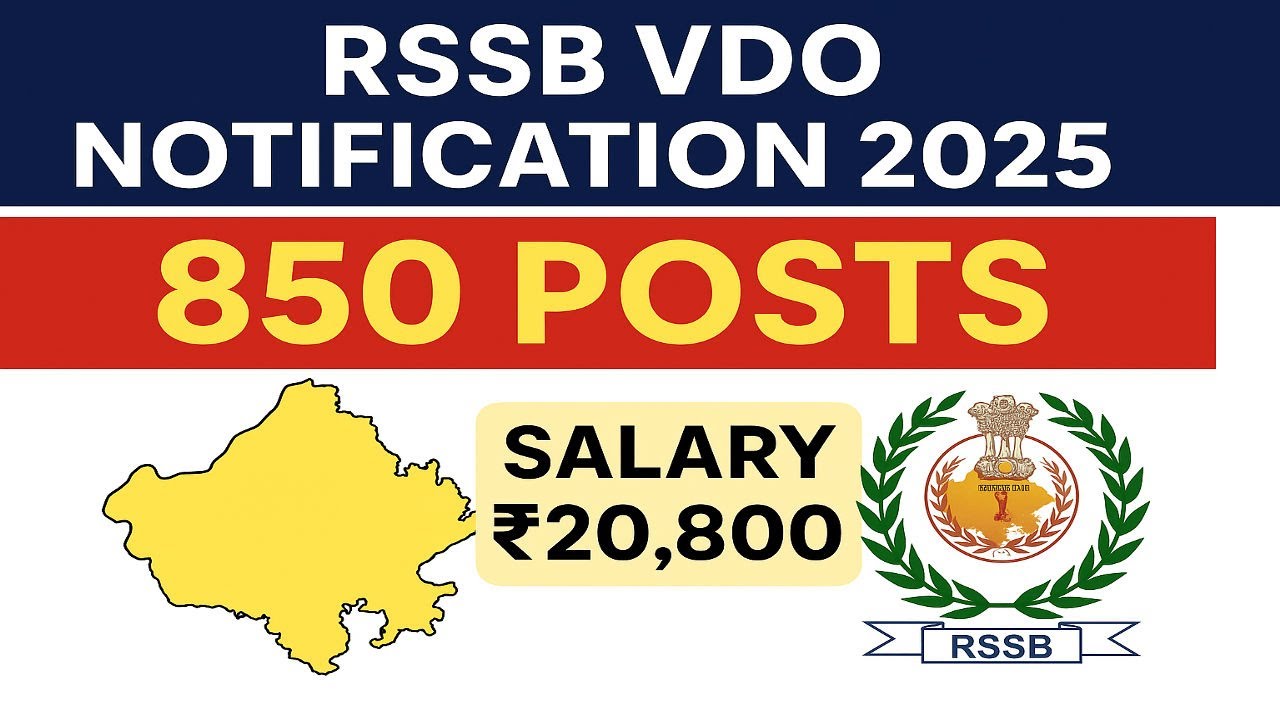 Rajasthan VDO Vacancy 2025 | RSSB VDO Notification Out 2025 – 850 Posts | rajasthan vdo syllabus