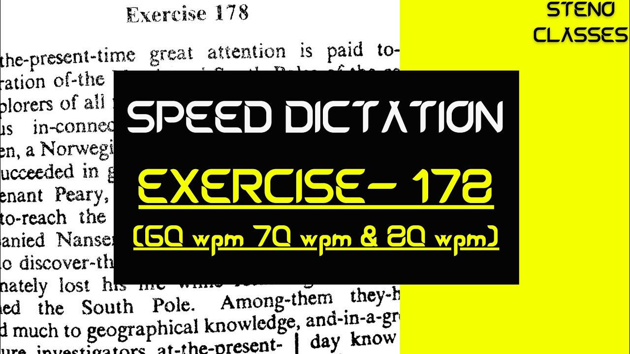 Speed Dictation of Exercise 178 | Pitman Shorthand (English) | 2022