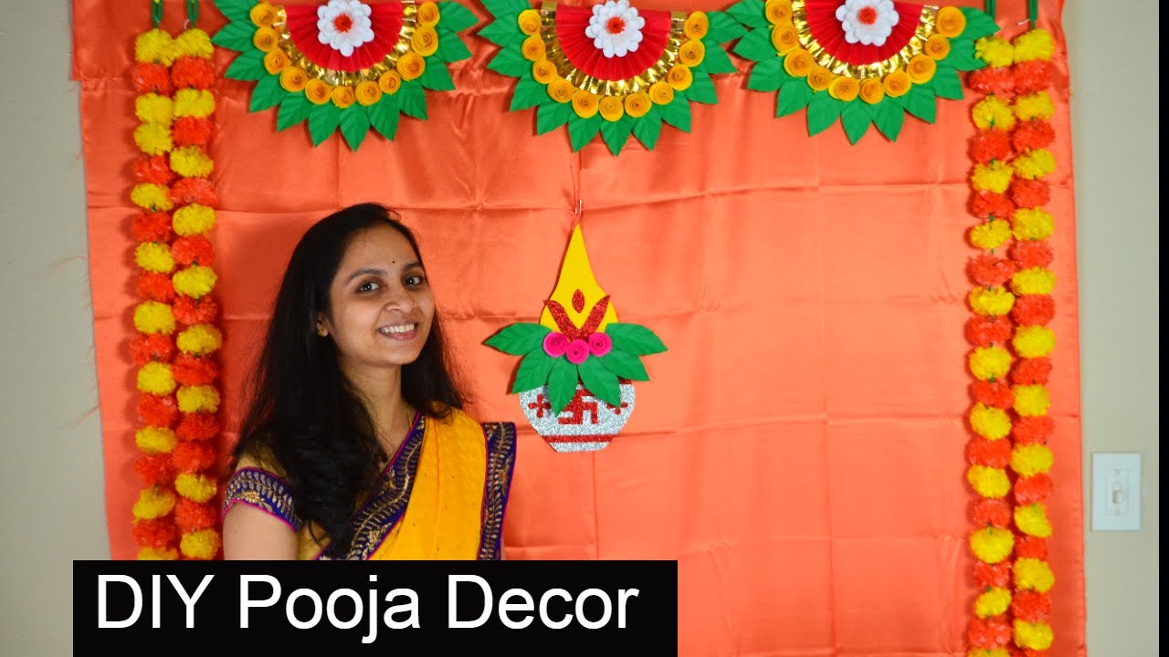 Varalakshmi Pooja Simple Background Decoration 2020 🙏🏼 || pooja Background Decoration Ideas