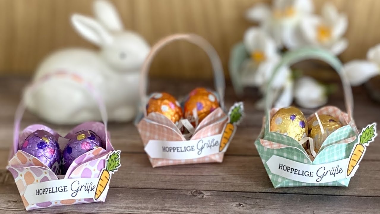 super schnelles Goodie für Ostern mit Stampin Up! basteln,  inkl. Maße für ein Osterkörbchen