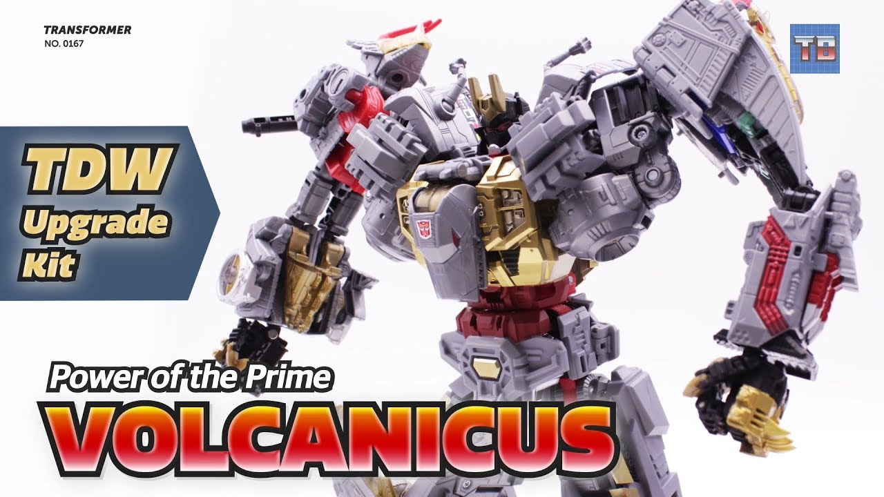 Transformer Power of the Prime VOLCANICUS! Grimlock Dinobot Combiner View Review!