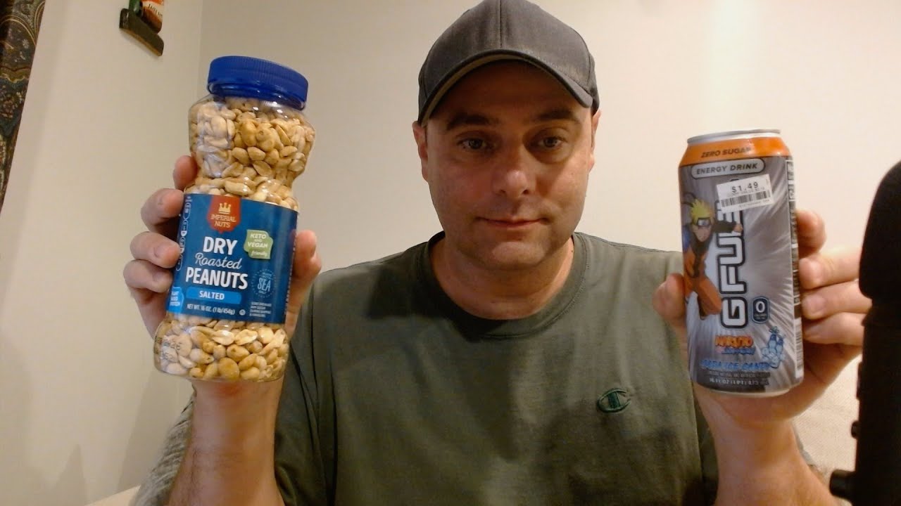ASMR Drink Review and Eating Peanuts