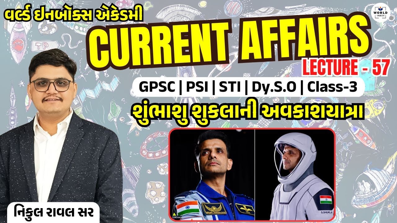 Current Affairs 2025 | Part - 57 Lecture By Nikul Raval Sir | World Inbox Academy