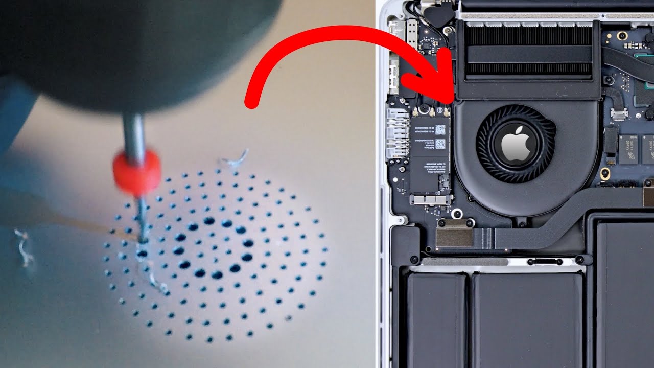 Отверстия для крышки охлаждения MacBook Pro 13 дюймов? Просверленная задняя крышка и тест на прои...