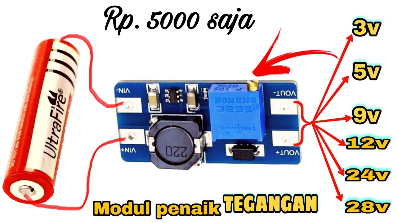 Cara SETTING modul step-up Mt3608 dari 2volt hingga 28volt || modul booster termurah ‼️