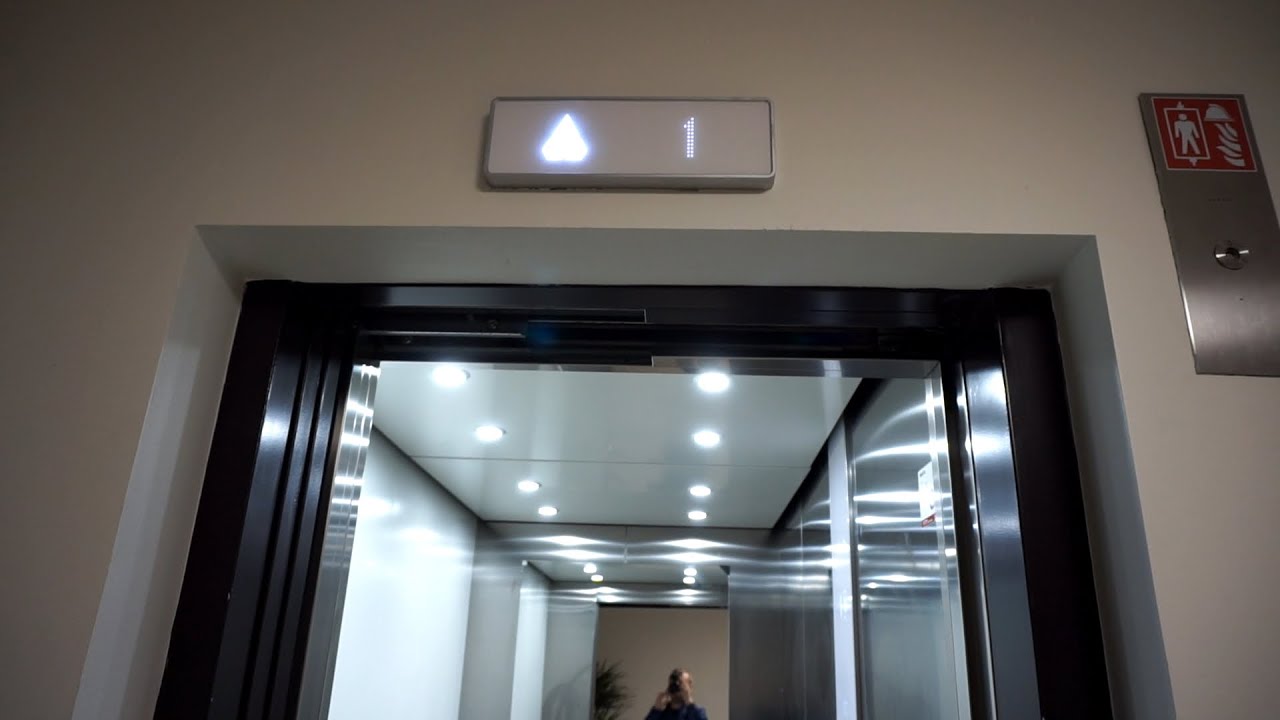 2x 2015 KONE MonoSpace MRL traction elevators with 13 floors @ Skeppargatan 14, Skellefteå, Sweden