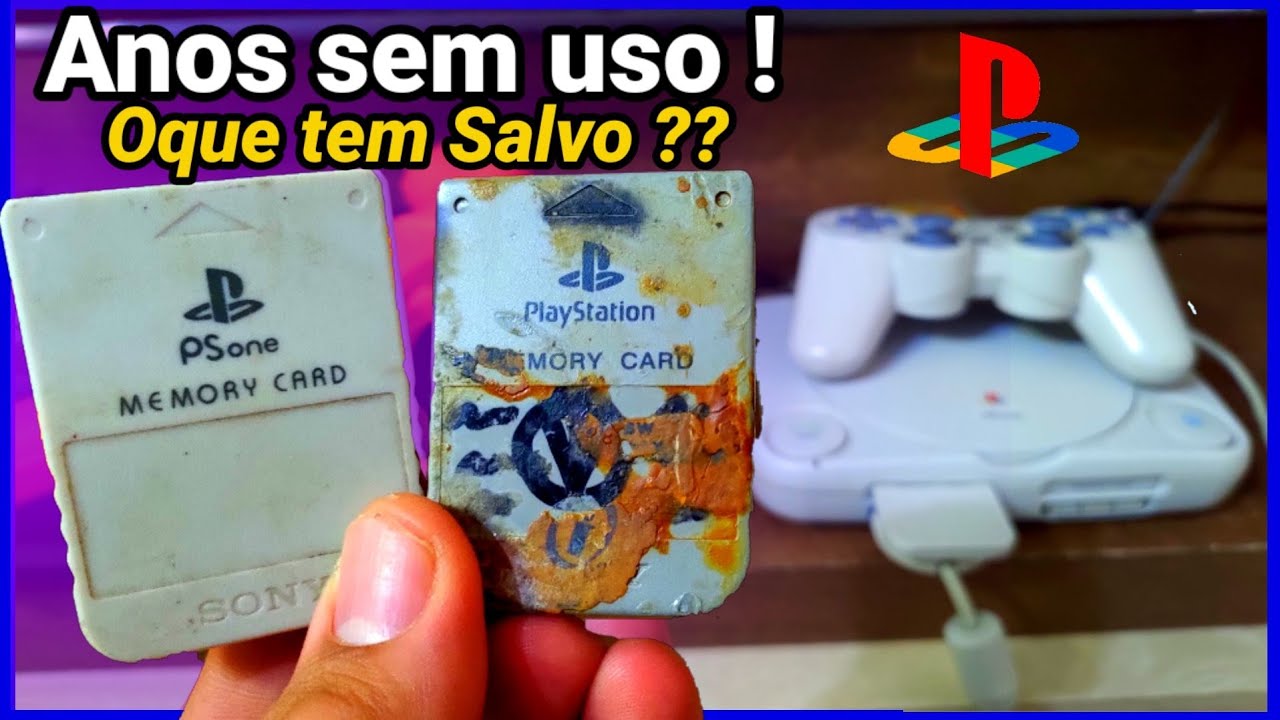 MEMORY CARD PLAYSTATION 1| ANOS SEM USO OQUE TEM NA MEMORIA ?