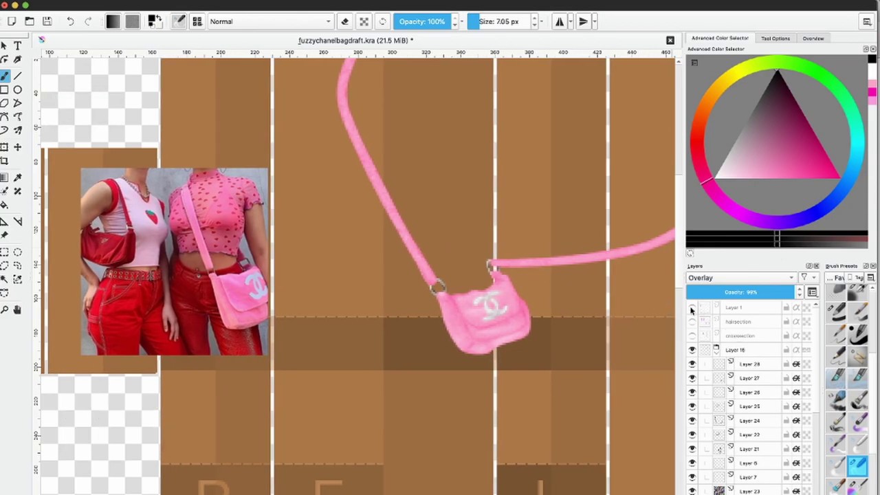 kinda a tutorial; pink chanel bag speed design