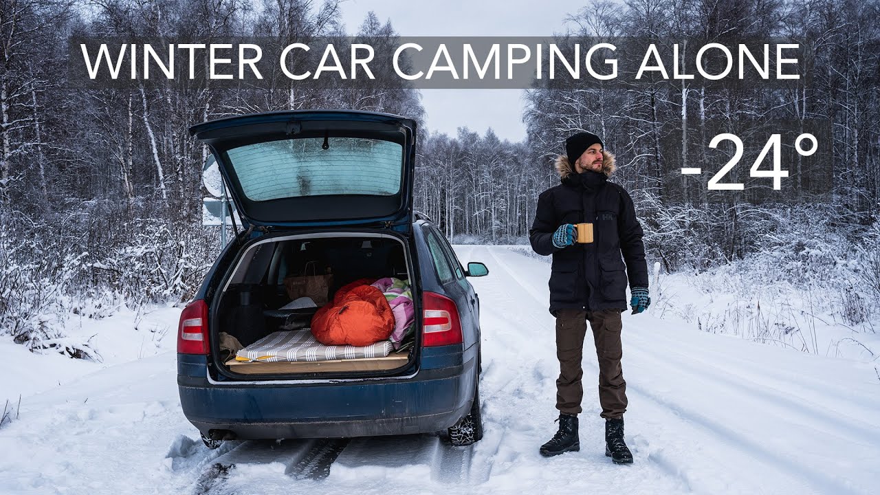 The coldest I have ever slept in my car (-24°) | Winter photography and car camping alone