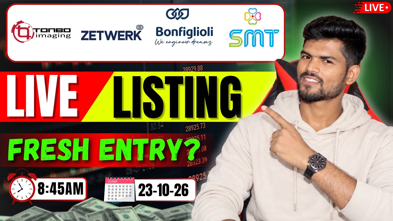 Tonbo, Bonfiglioli, Zetwerk & Sahajanand IPO Live Listing 🔥 | Hold or Sell? | Fresh Entry?