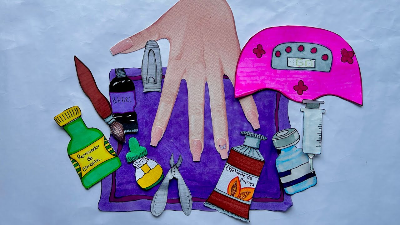 Asmr con dibujos de papel / arreglando uñas 💅 ( asmr with paper cosmetics ) asmr nails