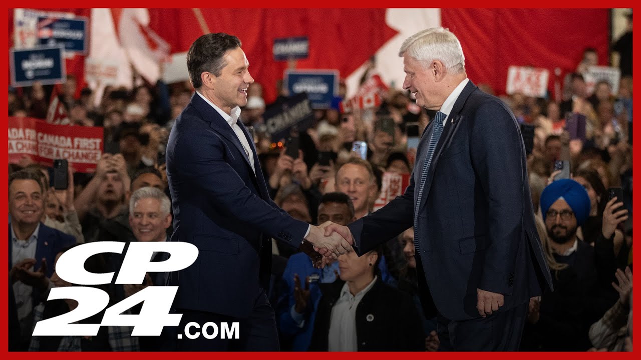 Stephen Harper endorses Pierre Poilievre at rally in Edmonton