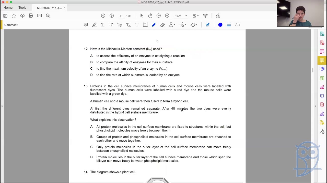 AS Level Biology Past Papers - Multiple Choice May/June 2017 Part 1