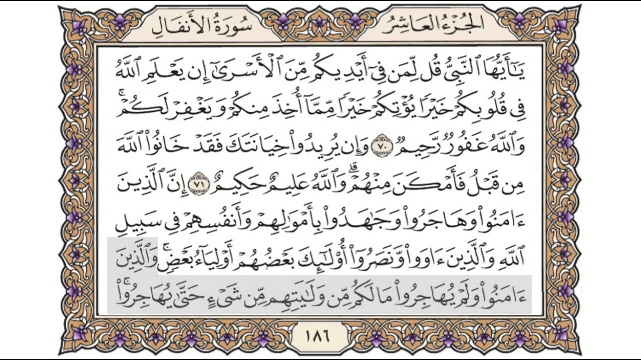 القرآن الكريم الصفحة ( 186 ) للشيخ محمد أيوب رحمه الله تعالى