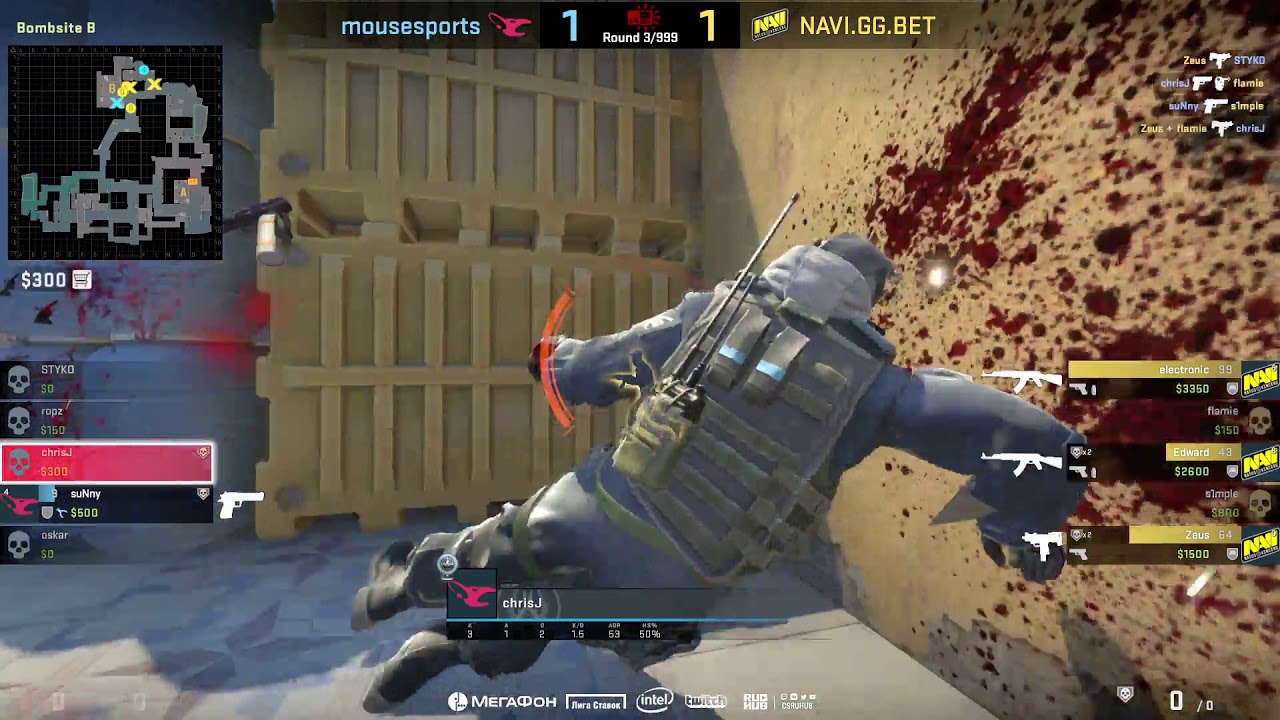 ELEAGUE CS:GO Premier 2018 NAVI vs Mousesports  [Inferno] Map 1