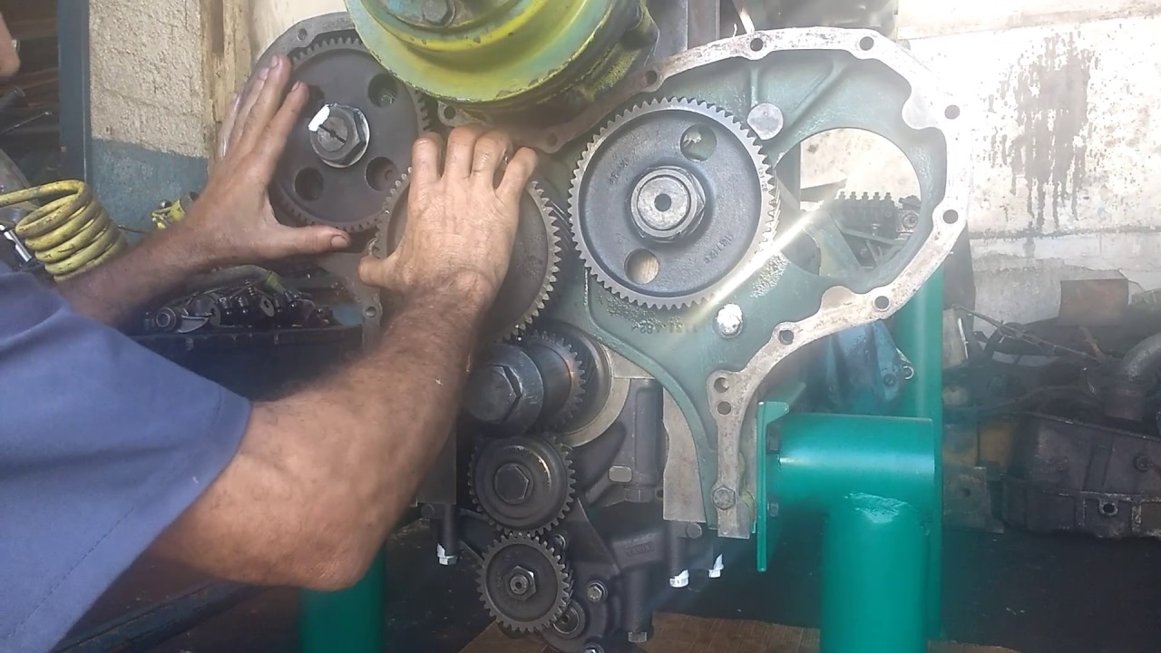 Scania HS 320 motor montagem da engrenagem dá distribuição !! Vidio 21