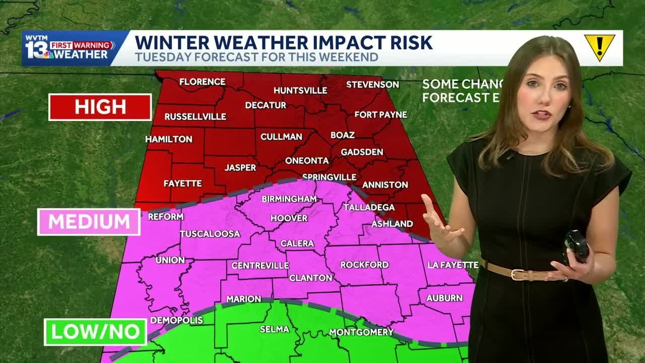 Severe winter storm threatens the Southern US this weekend, bringing impacts to Alabama.