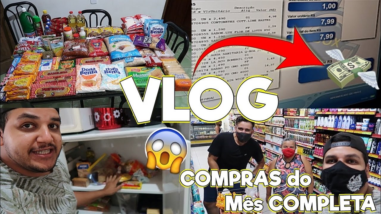 COMPRAS DO MÊS COM APENAS R$ 327,00 REAIS😱 PARA 4 PESSOAS - COMPRAMOS TUDO ISSO!!