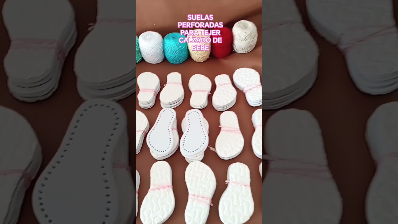 SUELAS PERFORADAS PARA TEJER CALZADO DE BEBE ESCRÍBENOS AL WHATSAPP +57 300 4589379 