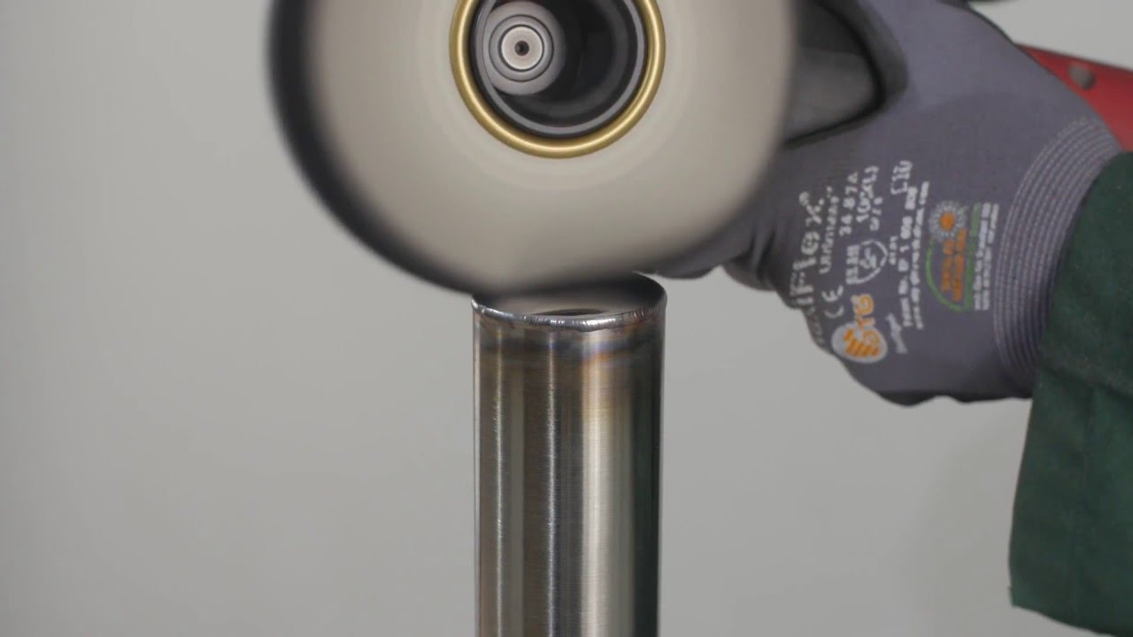 squaretube handrail - weld seam grinding and polishing handrail lid