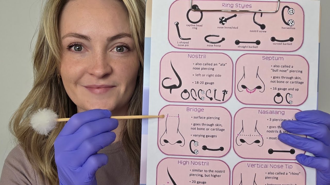 ASMR 1 Minute Cranial Nerve Exam, Eye Exam, Nose Piercing, Haircut, Spa, Smell & Color Test