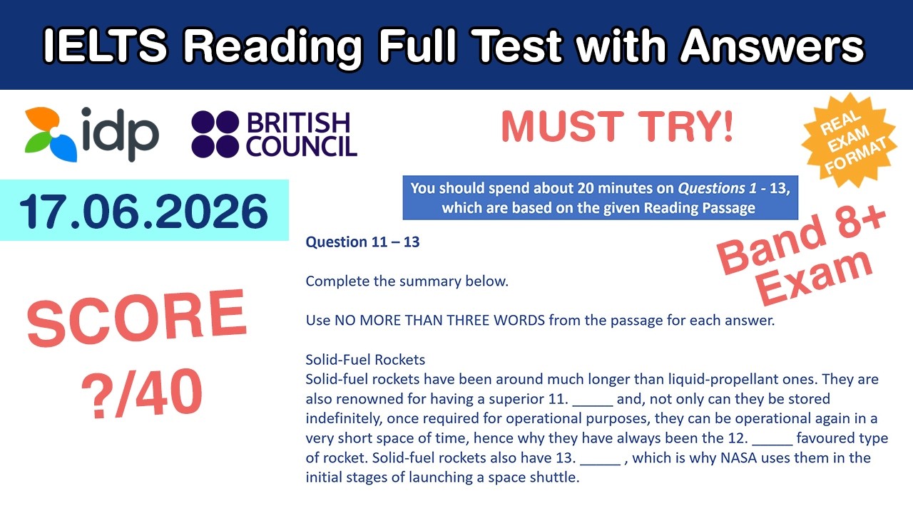 IELTS Reading Practice Test with Answers 17.06.2026 - Test #216