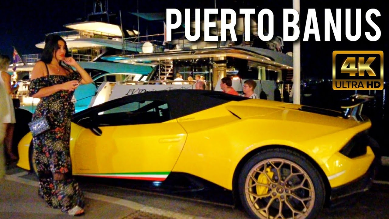 PUERTO BANUS NIGHTLIFE MARBELLA 🇪🇦  Spain Malaga 4K Summer 2023