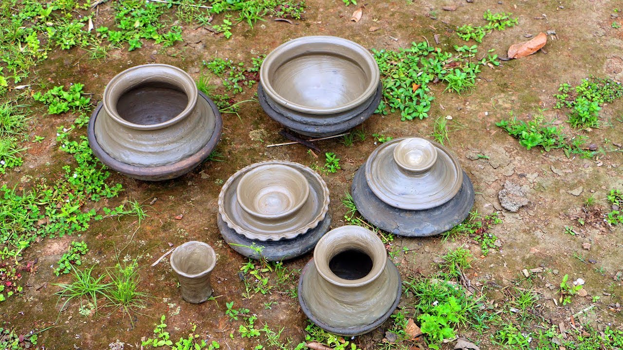 Primitive Technology - Process of Making Clay Pot  | Pottery