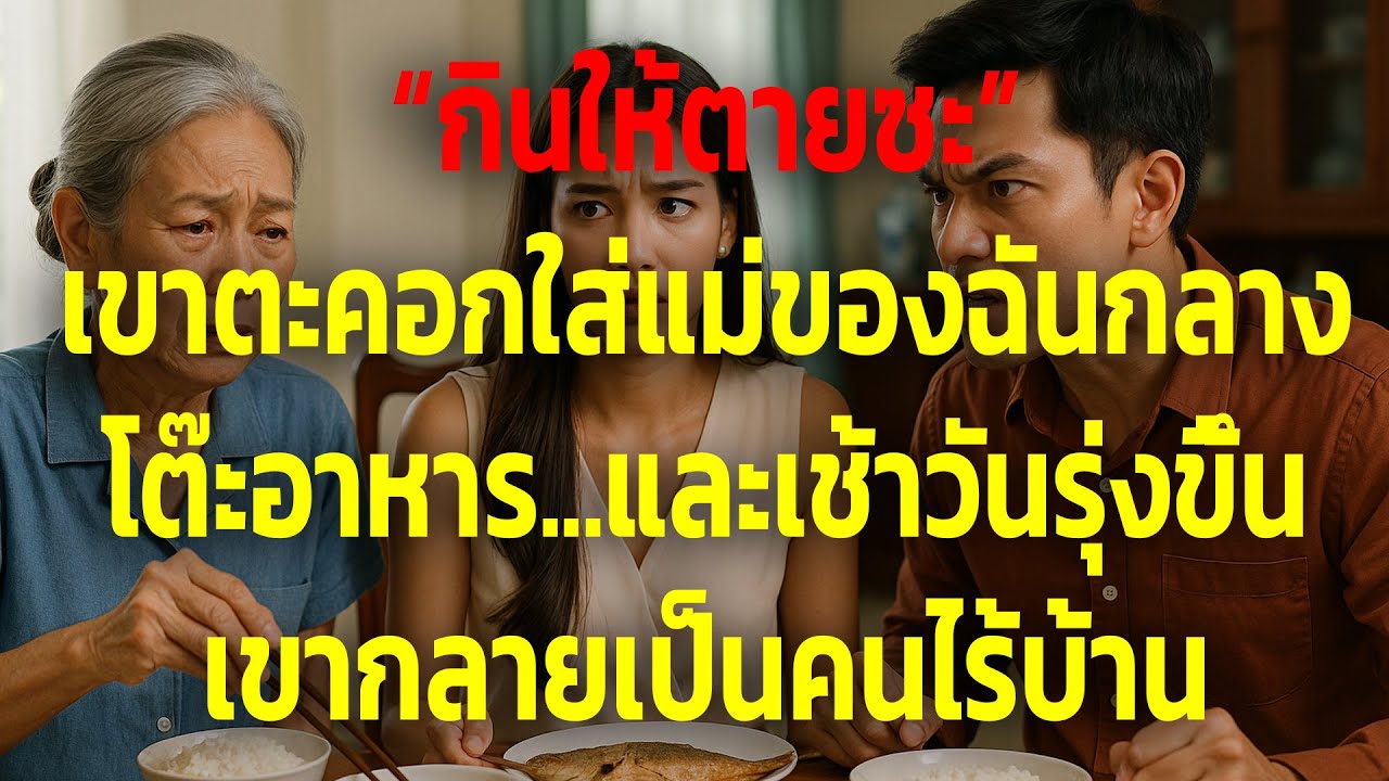 “กินให้ตายซะ” เขาตะคอกใส่แม่ของฉันกลางโต๊ะอาหาร   และเช้าวันรุ่งขึ้น เขากลายเป็นคนไร้บ้าน
