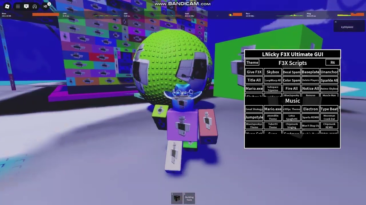 LNicky Ultimate F3X Gui showcase creds to Lnicky