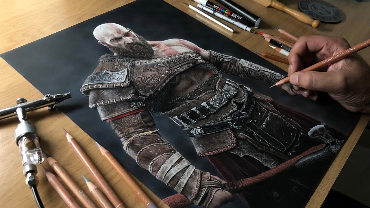 Drawing Kratos | Insane God Of War Ragnarok Fan Art Time-Lapse!