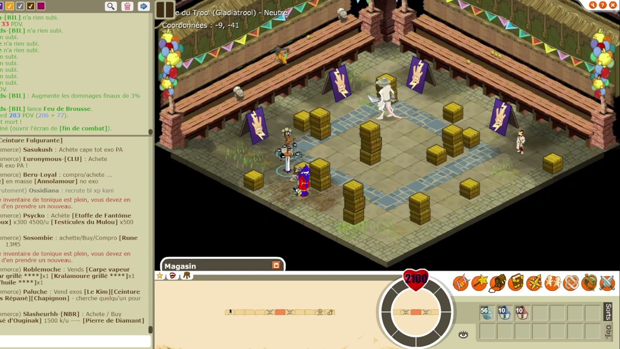 DOFUS – Gladiatrool full salle : Double Sadida vs [Qtan] | Défaite et loositude