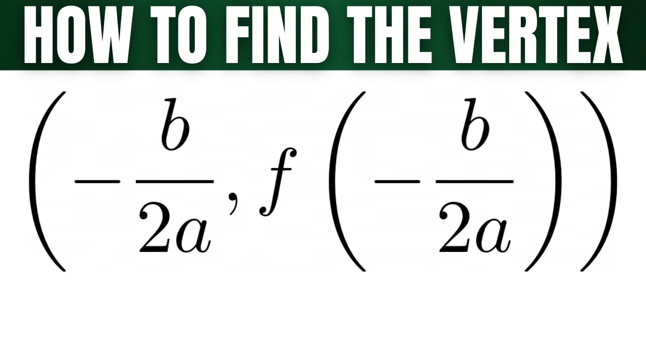 How to Find the Vertex of a Quadratic Function