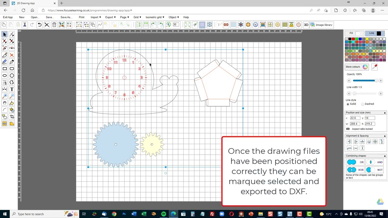 Importing multiple Focus 2D Designer files into a single file before exporting to DXF