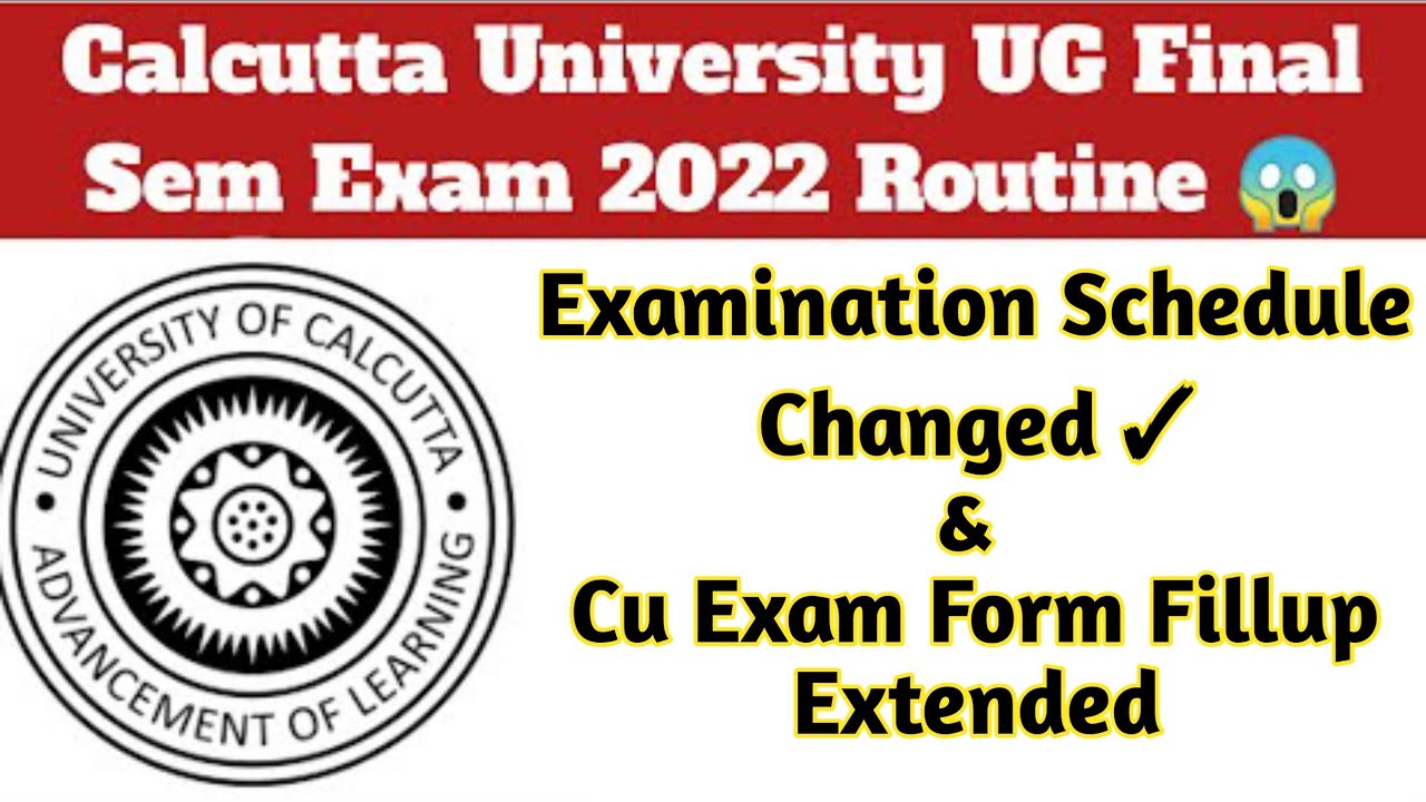 Urgent Update : Calcutta University Final Sem Exam 2022 || Routine & Exam Form Fillup