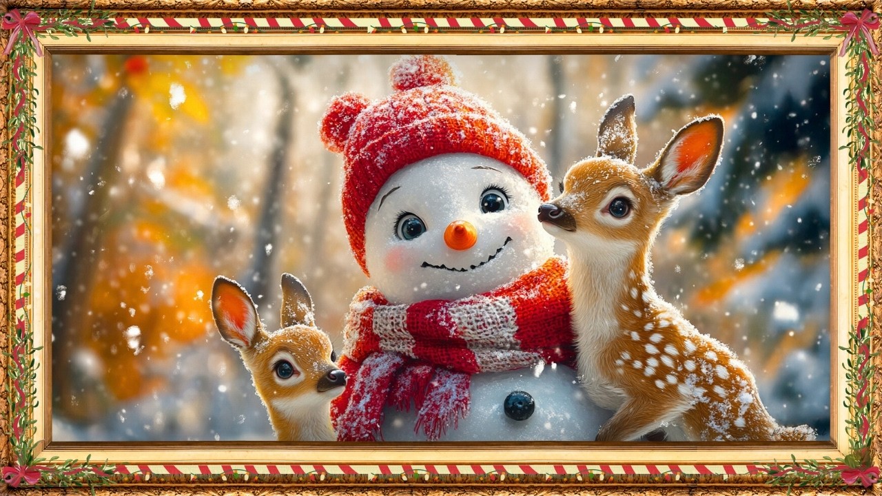 A Magical Walk in the Snow: Winter Snowmen That Tell Stories  | Christmas Art for Your TV in 4K❄️✨