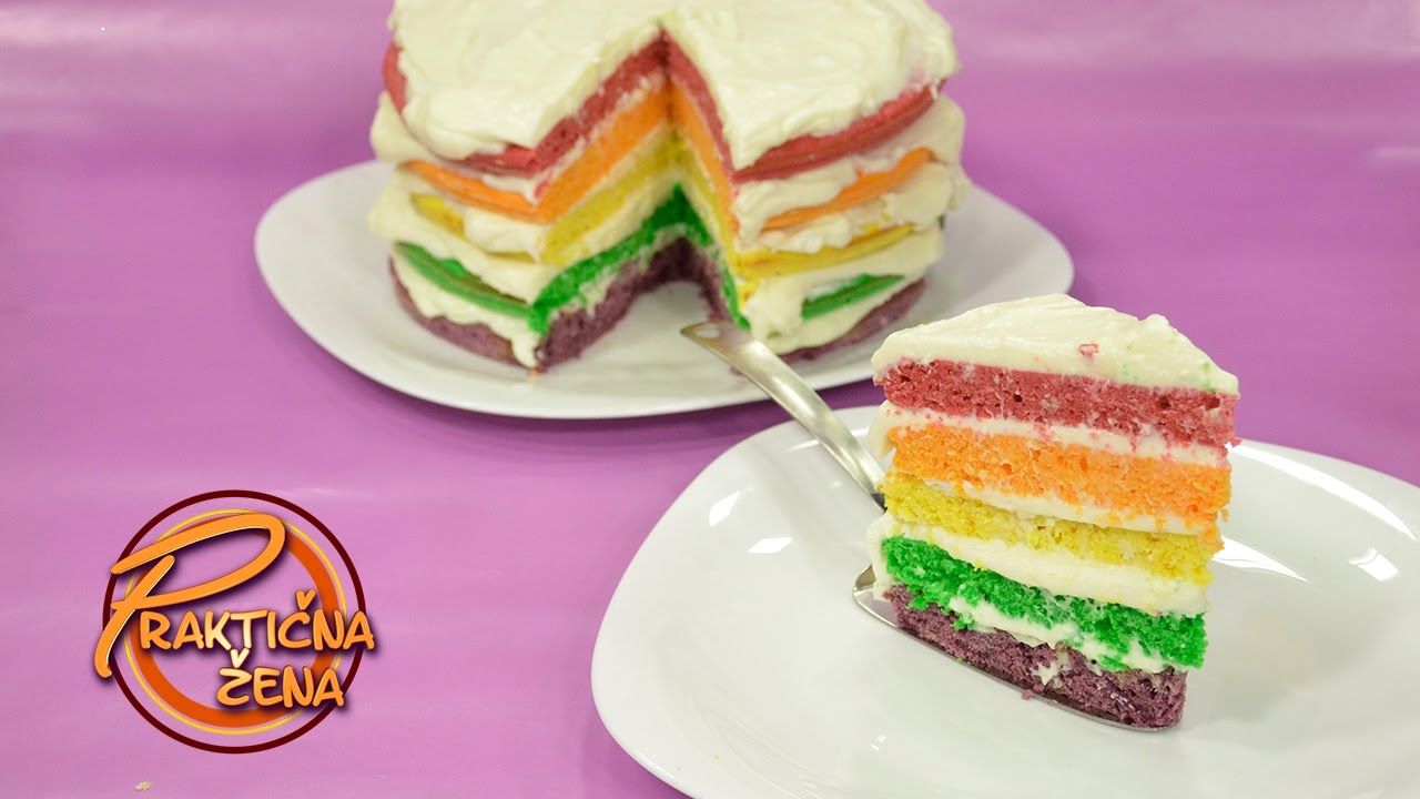 Praktična žena - Rainbow cake - Torta u duginim bojama