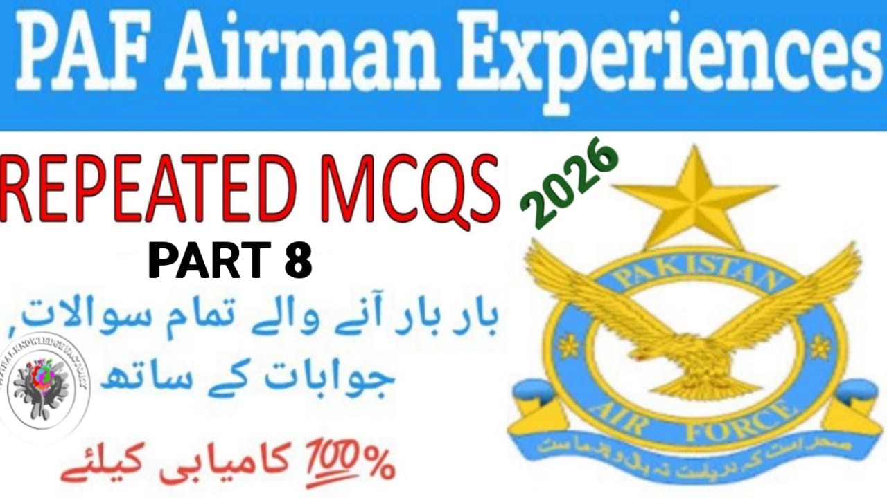 PAF Airman Test preparation 2026 | Past Papers MCQs | How to prepare in in just 7 days? | paf Part 8