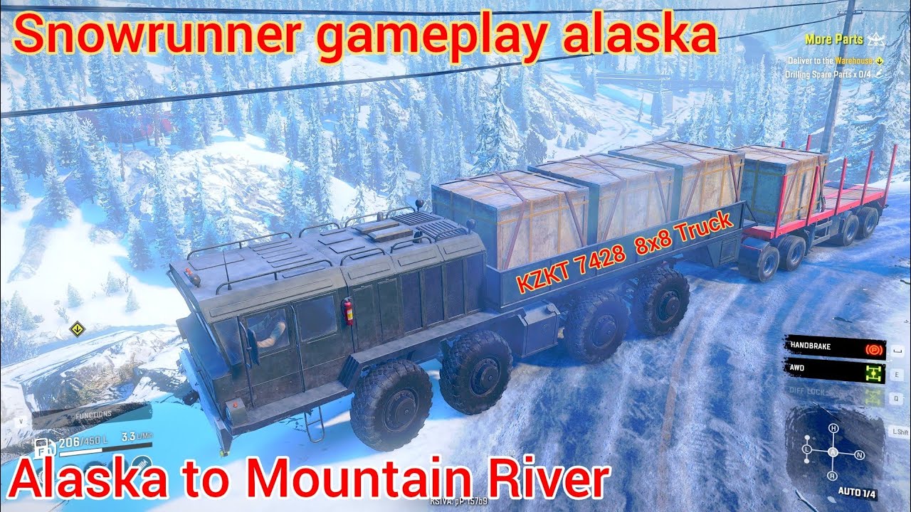 Snowrunner gameplay alaska. Alaska to Mountain River. snowrunner mountain river gameplay. 