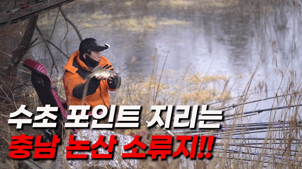 충남 논산 소류지 기본이 허리급 붕어!!