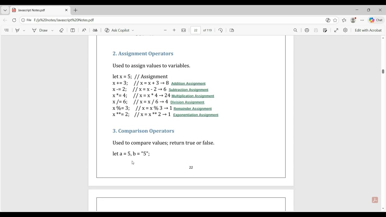 js operators in malayalam