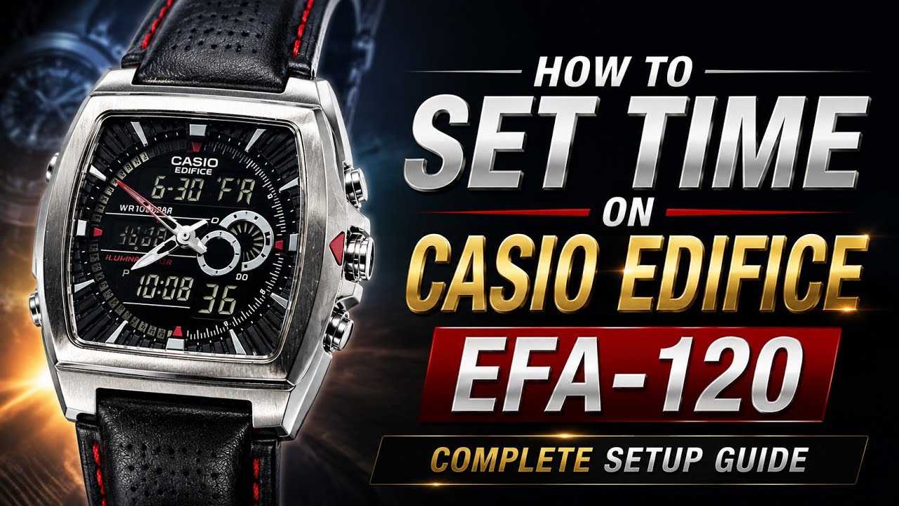 Casio Edifice EFA-120 time settings Analog&Digital with review | TrendWatchLab | Casio Edifice