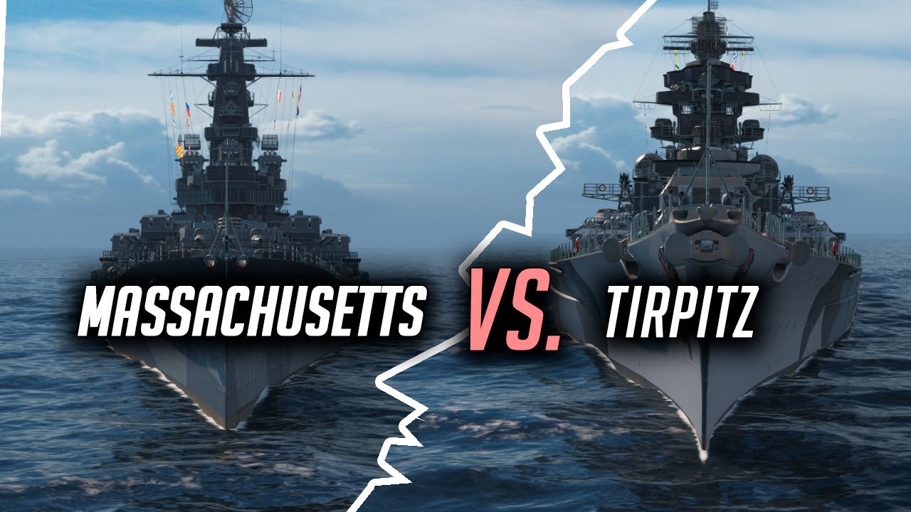 👍 MASSACHUSETTS ИЛИ TIRPITZ? 👍 БИТВА ТИТАНОВ World of Warships