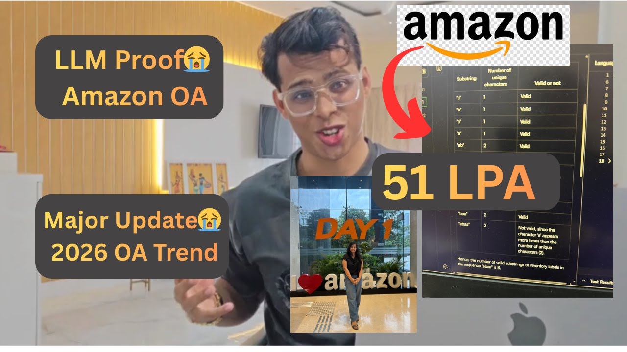 Amazon OA Scary Update 😱 | Very Hard LLM-Proof DSA Problems for SDE Intern / SDE-1 / SDE-2 (2026)