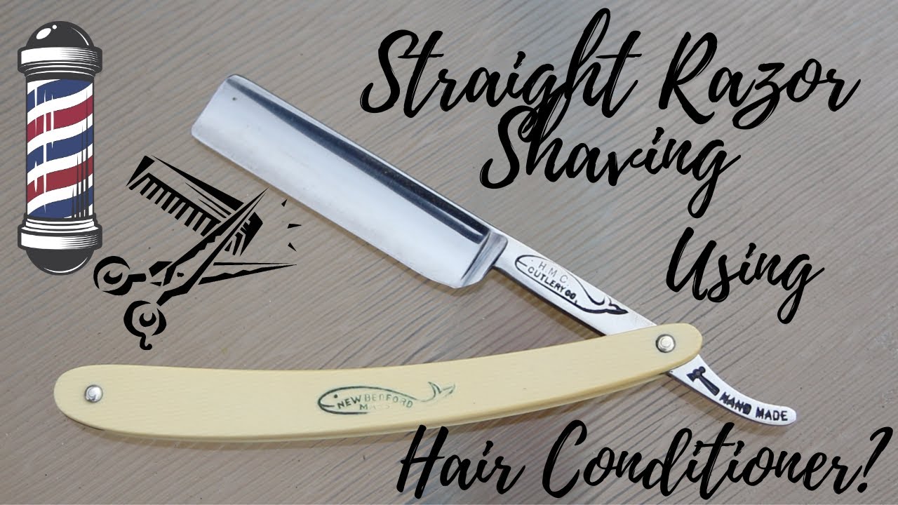 Straight Razor Shaving Using Hair Conditioner Instead Of Shaving Soap!