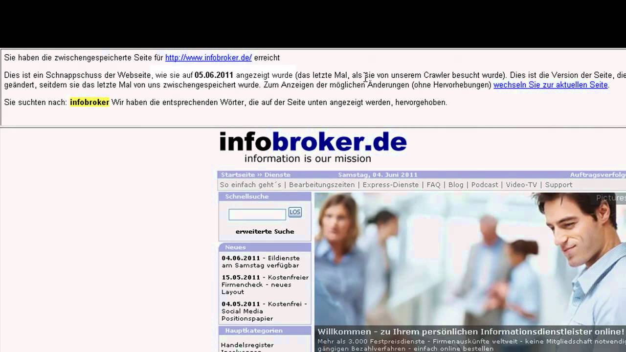 Cache Funktion von Bing - &auml;lteren Status einer Webseite abrufen